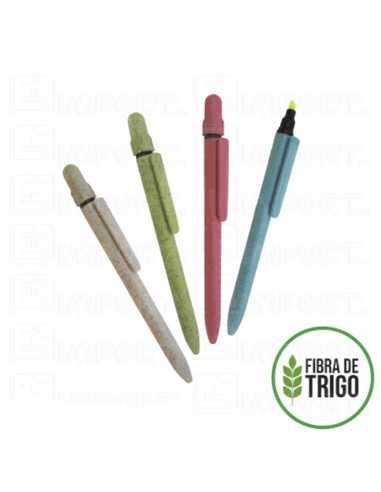 Lapicero Fibra Trigo Resaltador Lapicero Fibra Trigo Resaltador