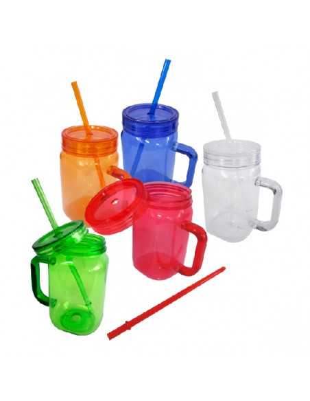 Jarro Plastico Mason Traslucido
